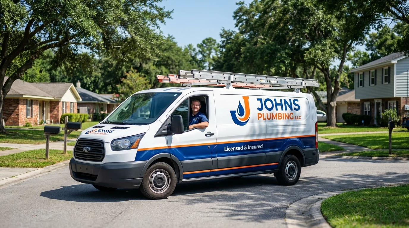 Johns Plumbing LLC service van in Mercersburg, PA